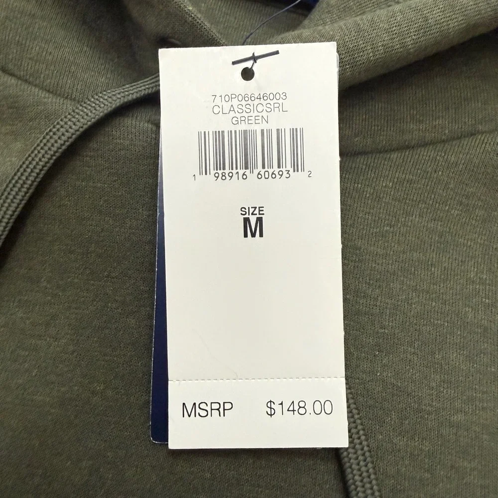 Polo Ralph Lauren Hoodie Mens Medium Green Script Logo Fleece Sweatshirt New Tag